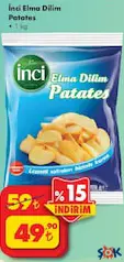 İNCİ ELMA DİLİM PATATES 1 KG İNCİ ELMA DİLİM PATATES 1 KG